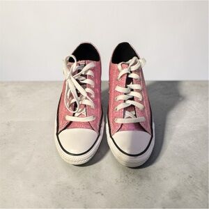Converse Women's Pink Glitter Shoes, Size 5, Low Top, comes with box.